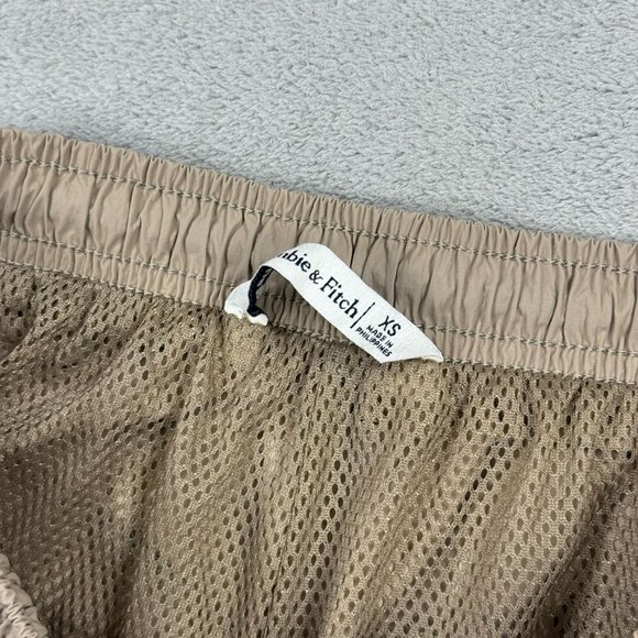 Abercrombie & Fitch Womens XS Parachute Mesh Lined Track Pants Tan Joggers - Picture 4 of 9